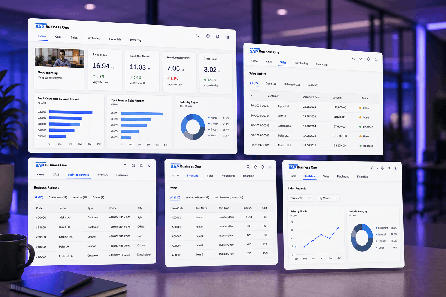 Інтерфейс системи SAP Business One